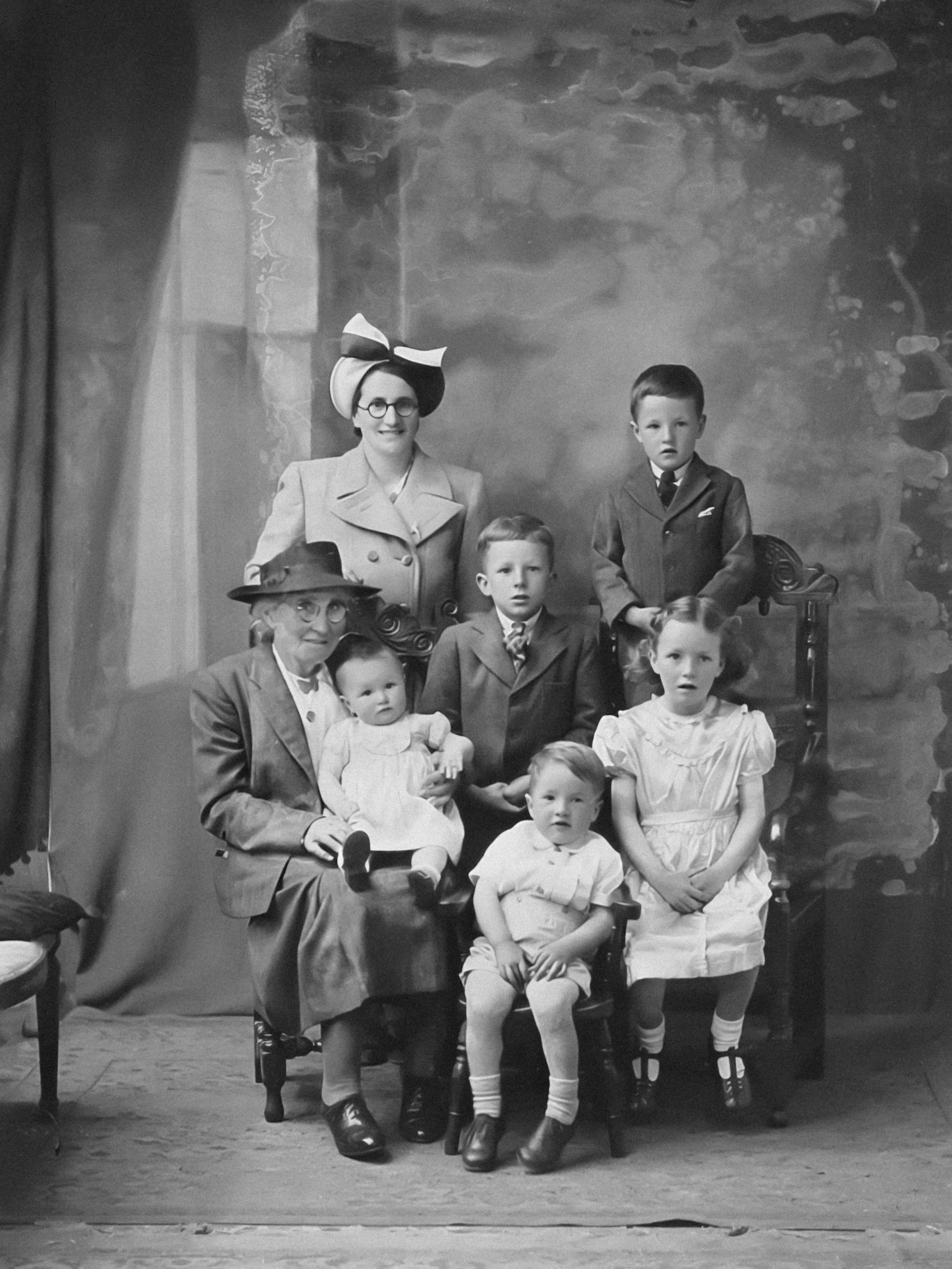 A family gathered for a portrait
